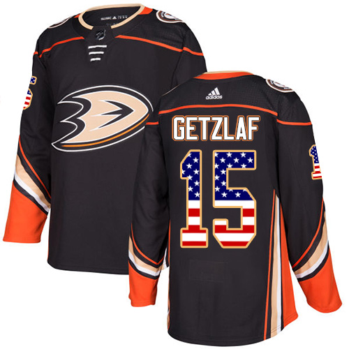 Adidas Ducks #15 Ryan Getzlaf Black Home Authentic USA Flag Youth Stitched NHL Jersey - Click Image to Close